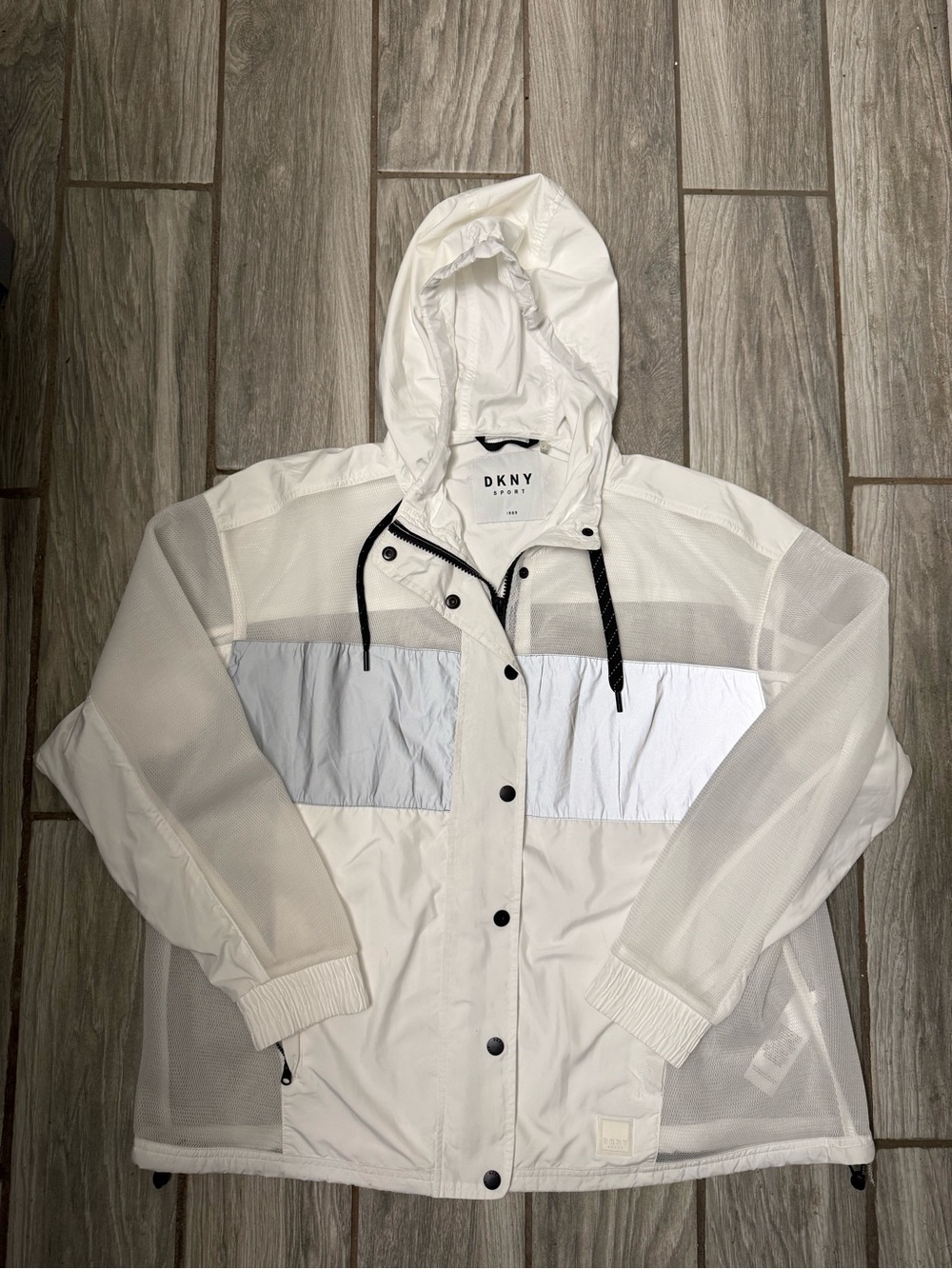 DKNY Sport Women’s Mesh/Full Zip Up/ Hooded Jacket Size Large